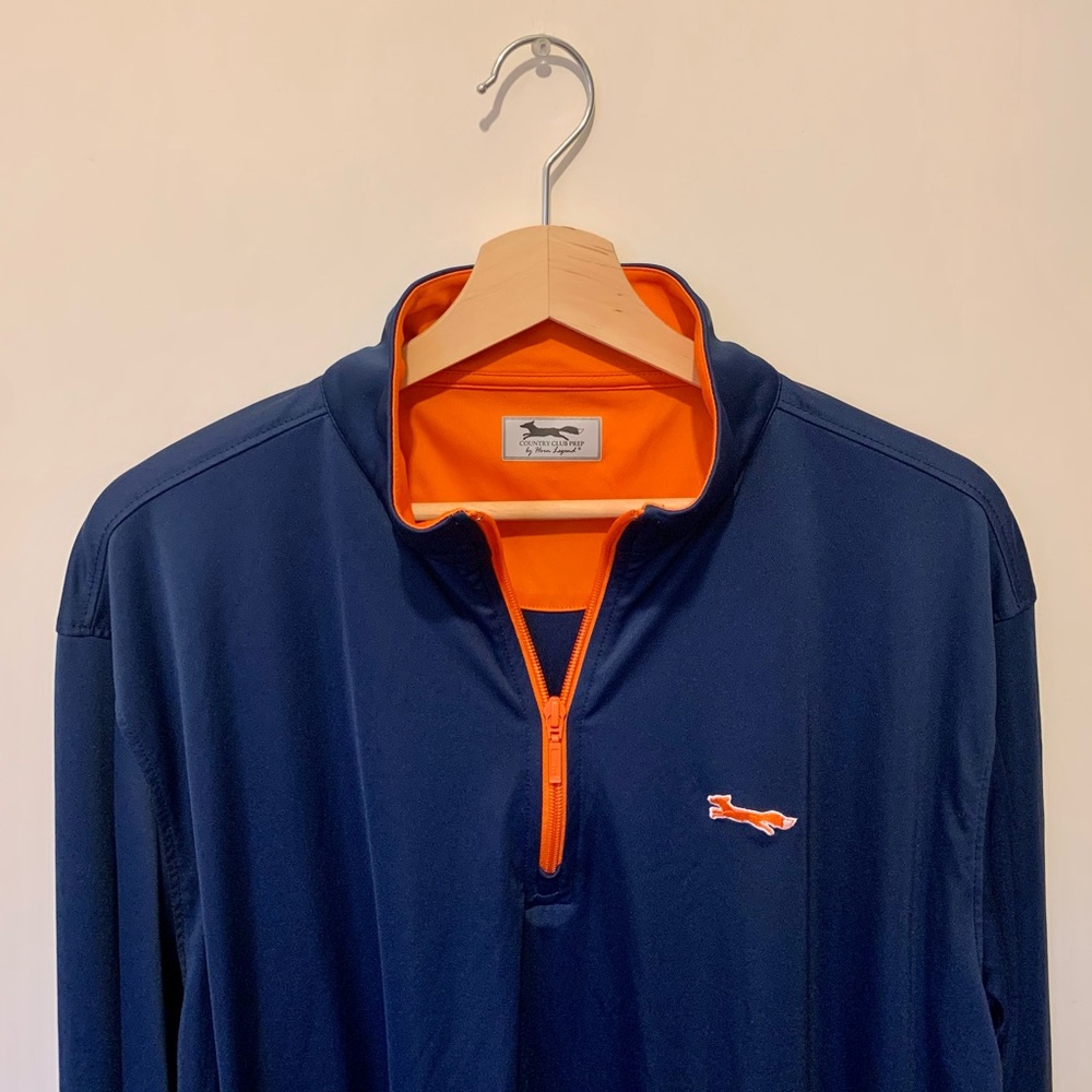 MINT Country Club Prep Navy/Orange L Quarter Zip